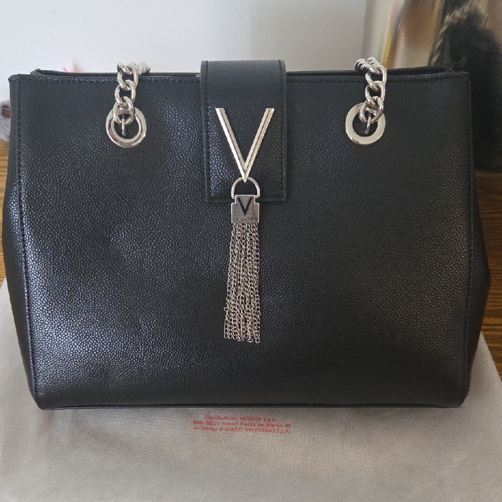 Valentino By Mario Valentino Black Bag with Silver Accents